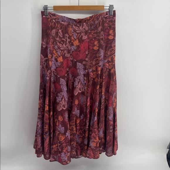 Anthropologie Floral Fall Long autumnal midi maxi tulip skirt sz 4 - Picture 6 of 6